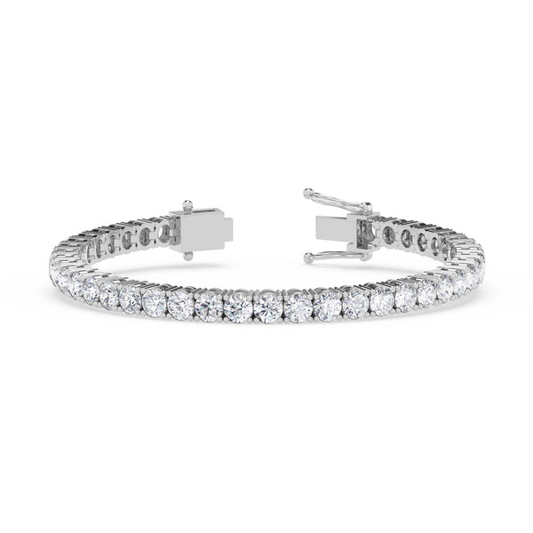 Iva 12 CTW Lab Grown Round Diamond Tennis Bracelet 14KT White Gold Vermeil