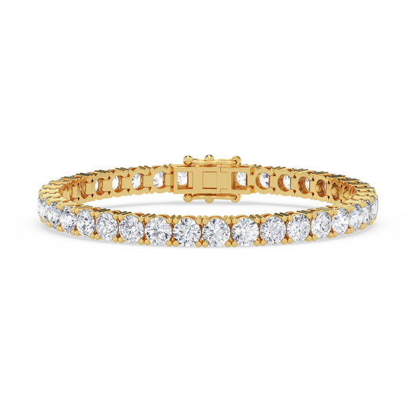 Iva 13 CTW Lab Grown Round Diamond Tennis Bracelet 14KT Yellow Gold Vermeil