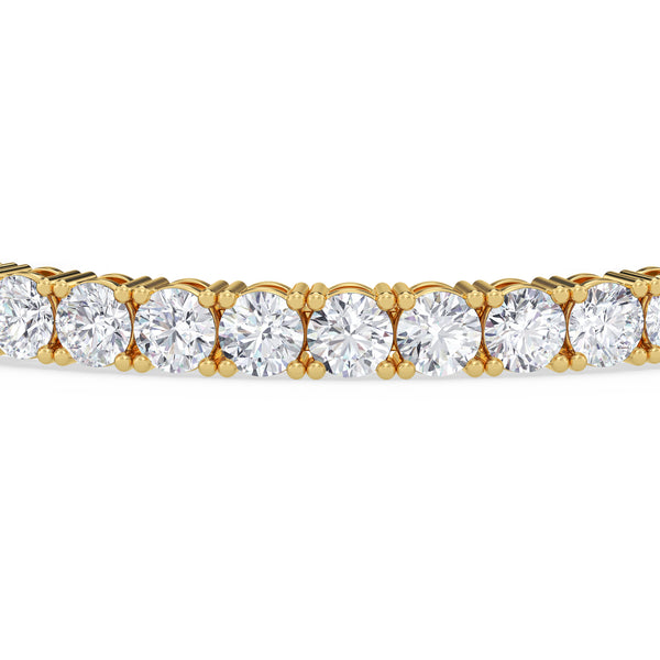 Iva 13 CTW Lab Grown Round Diamond Tennis Bracelet 14KT Yellow Gold Vermeil