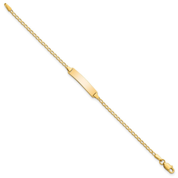 14KT Yellow Gold 6-inch 4.8MM Childrens Curb ID Bracelet
