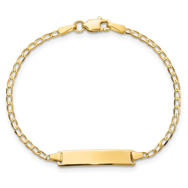 14KT Yellow Gold 6-inch 4.8MM Childrens Curb ID Bracelet