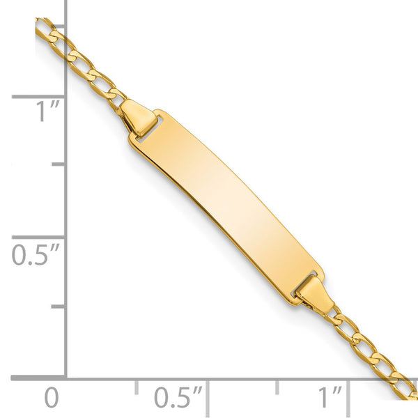 14KT Yellow Gold 6-inch 4.8MM Childrens Curb ID Bracelet