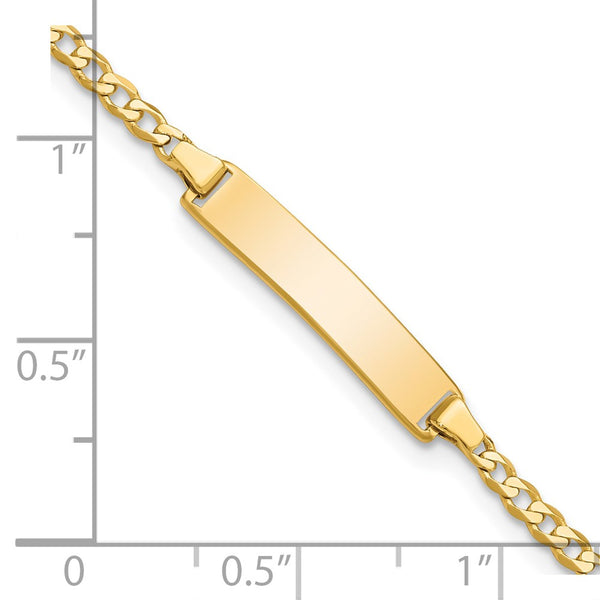 14KT Yellow Gold 5.5-inch 4.5MM Flat Curb ID Bracelet