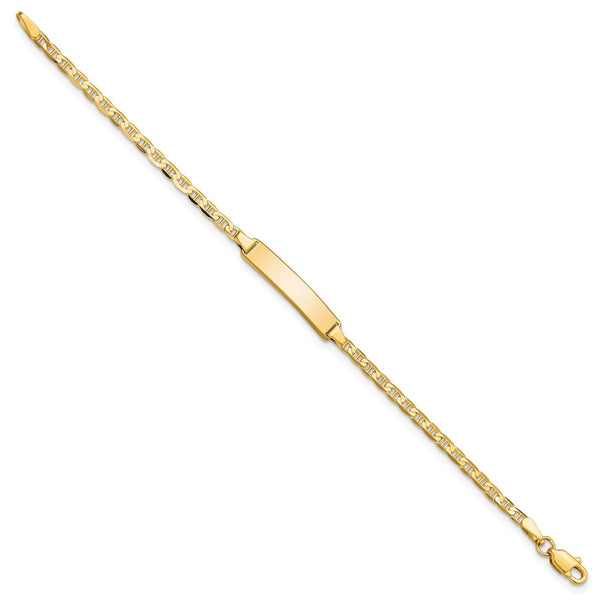 14KT Yellow Gold 5.5-inch 3.5MM Anchor Link ID Bracelet