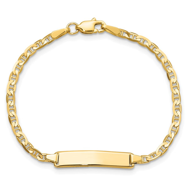 14KT Yellow Gold 5.5-inch 3.5MM Anchor Link ID Bracelet