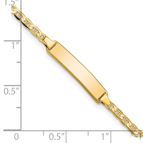 14KT Yellow Gold 5.5-inch 3.5MM Anchor Link ID Bracelet