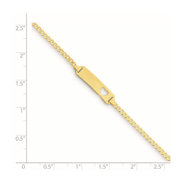 14KT Yellow Gold 5.5-inch 5MM Childrens Heart ID Bracelet