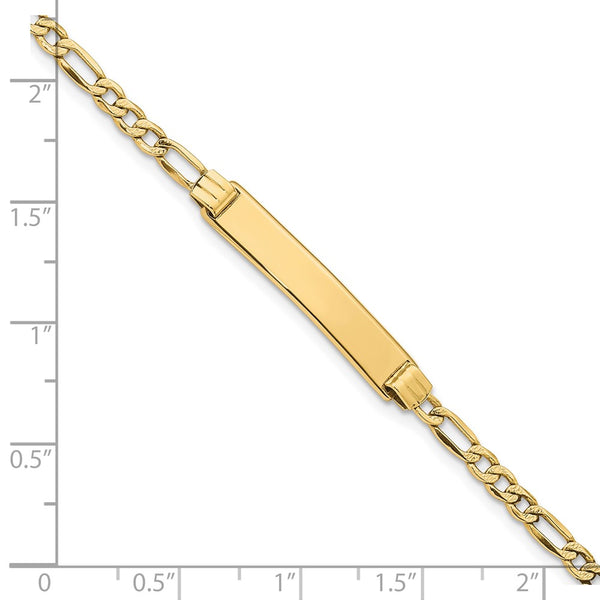 14KT Yellow Gold With Rhodium Plating 6-inch 5MM Childrens Curb ID Bracelet