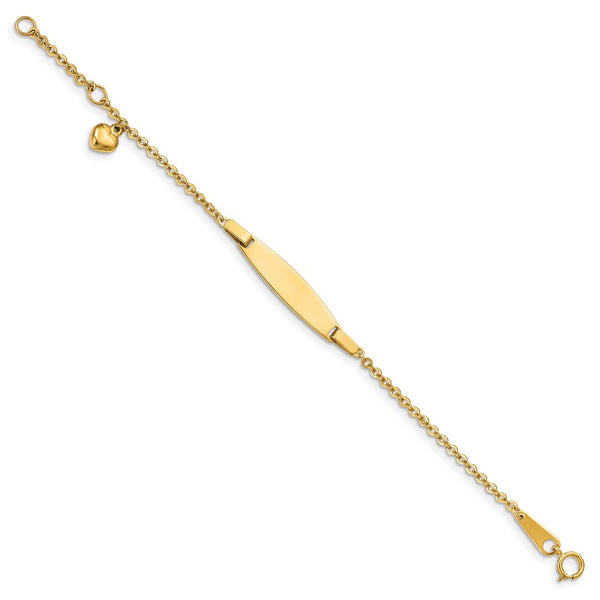 14KT Yellow Gold 4.5-inch ID Baby Bracelet w/.5-inch Extender
