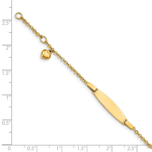 14KT Yellow Gold 4.5-inch ID Baby Bracelet w/.5-inch Extender