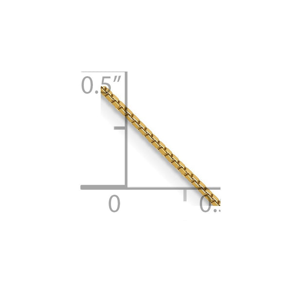 14KT Yellow Gold 14-inch 0.9MM Box Pendant Chain