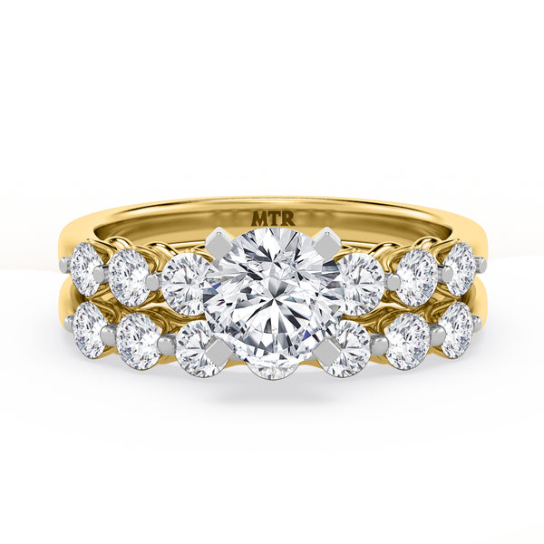 My Trio Rings Oxley 2 CTW Lab Grown Diamond Round Solitaire Bridal Set in 10KT Yellow Gold