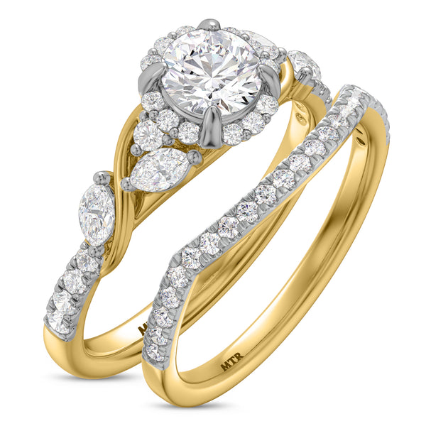 My Trio Rings Poul 1-1/6 CTW Lab Grown Diamond Round Solitaire Bridal Set in 10KT Yellow Gold