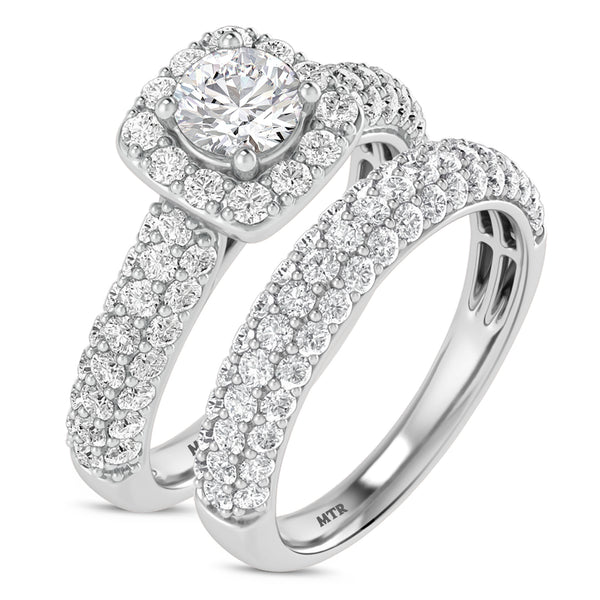 My Trio Rings Jiles 1-7/8 CTW Lab Grown Diamond Round Solitaire Bridal Set in 10KT White Gold