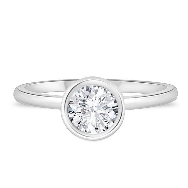 My Trio Rings Hazel 3/4 CTW Lab Grown Diamond Round Solitaire Trio Set in 10KT White Gold