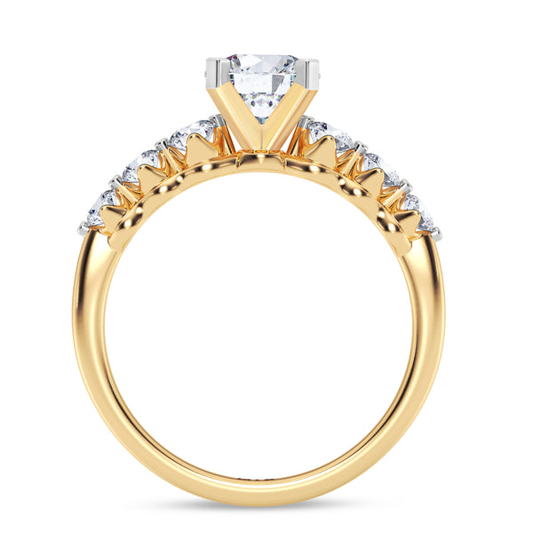My Trio Rings Oxley 2 CTW Lab Grown Diamond Round Solitaire Bridal Set in 10KT Yellow Gold
