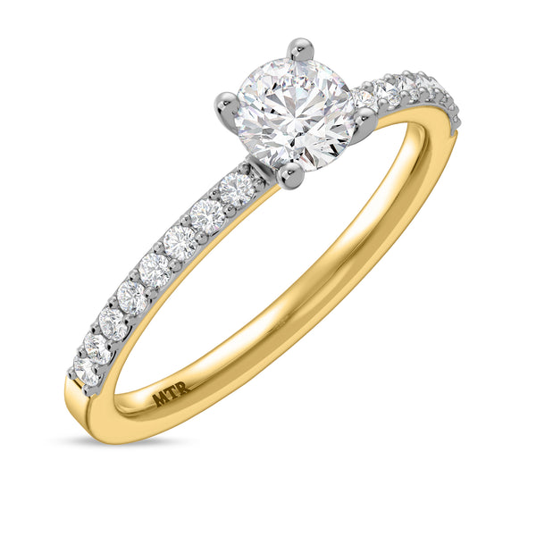 My Trio Rings Keanu 1 CTW Lab Grown Diamond Round Solitaire Bridal Set in 10KT Yellow Gold