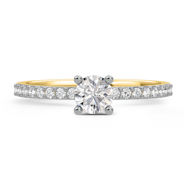 My Trio Rings Keanu 1 CTW Lab Grown Diamond Round Solitaire Bridal Set in 10KT Yellow Gold