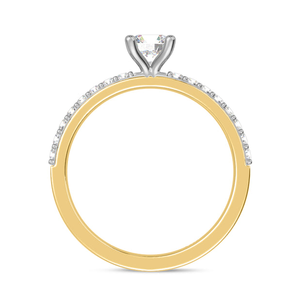 My Trio Rings Keanu 1 CTW Lab Grown Diamond Round Solitaire Bridal Set in 10KT Yellow Gold