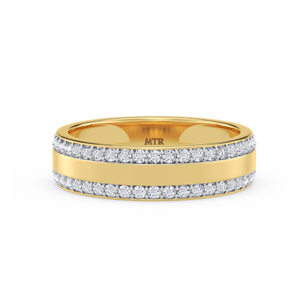 My Trio Rings Nikau 1 CTW Lab Grown Diamond Wedding Band Set in 10KT Yellow Gold