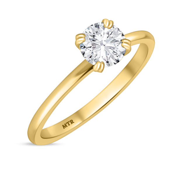 My Trio Rings Azareel 3/4 CTW Lab Grown Diamond Round Solitaire Bridal Set in 10KT Yellow Gold