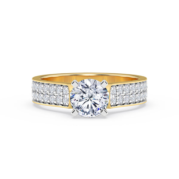 My Trio Rings Gedel 3 CTW Lab Grown Diamond Round Solitaire Trio Set in 10KT Yellow Gold