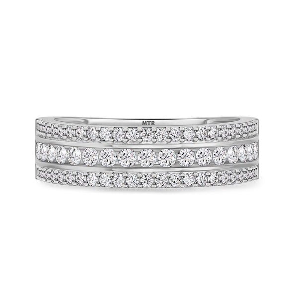 My Trio Rings Jemma 1-1/4 CTW Lab Grown Diamond Wedding Band Set in 10KT White Gold