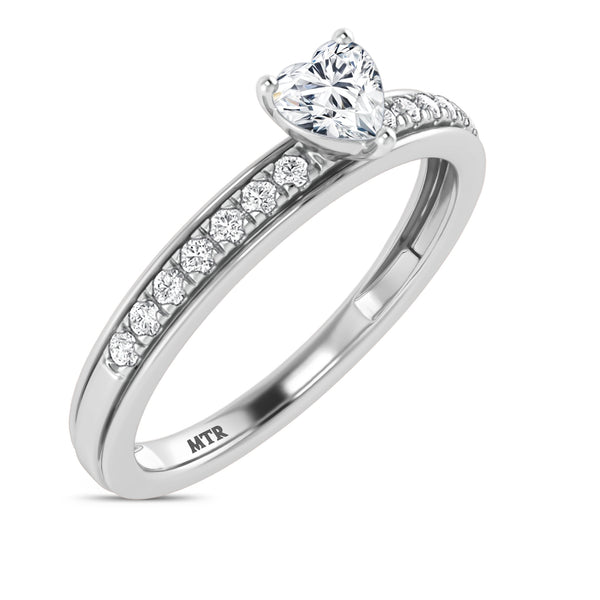 My Trio Rings Trace 7/8 CTW Lab Grown Diamond Heart Solitaire Trio Set in 10KT White Gold