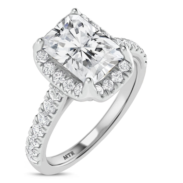 My Trio Rings Daisy 2-3/4 CTW Lab Grown Diamond Radiant Solitaire Bridal Set in 10KT White Gold