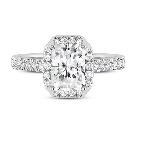 My Trio Rings Daisy 2-3/4 CTW Lab Grown Diamond Radiant Solitaire Bridal Set in 10KT White Gold