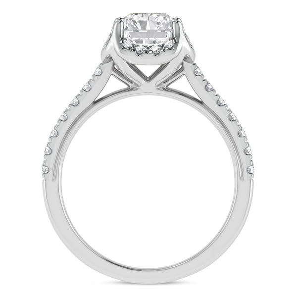 My Trio Rings Daisy 2-3/4 CTW Lab Grown Diamond Radiant Solitaire Bridal Set in 10KT White Gold