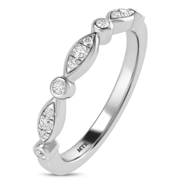 My Trio Rings Effie 2/3 CTW Lab Grown Diamond Wedding Band Set in 10KT White Gold