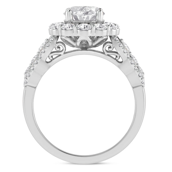 My Trio Rings Dorah 4-1/4 CTW Lab Grown Diamond Oval Solitaire Trio Set in 10KT White Gold