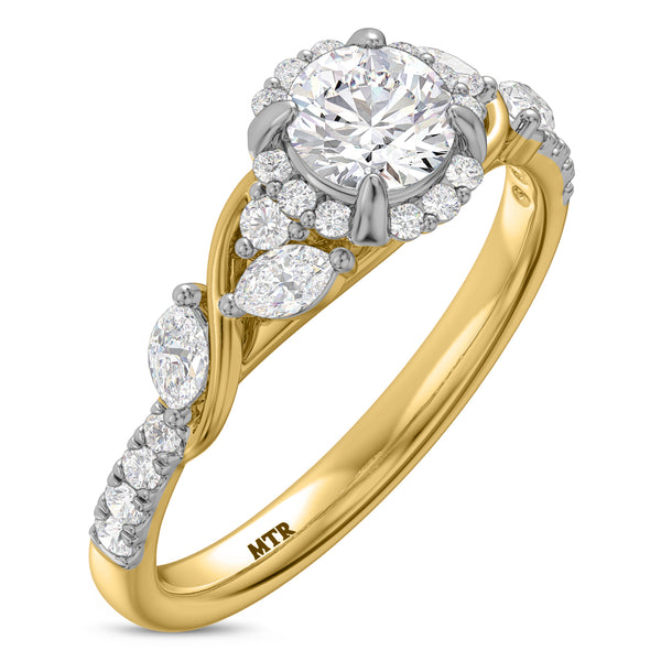 My Trio Rings Poul 1-1/6 CTW Lab Grown Diamond Round Solitaire Bridal Set in 10KT Yellow Gold