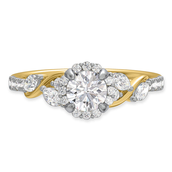 My Trio Rings Poul 1-1/6 CTW Lab Grown Diamond Round Solitaire Bridal Set in 10KT Yellow Gold