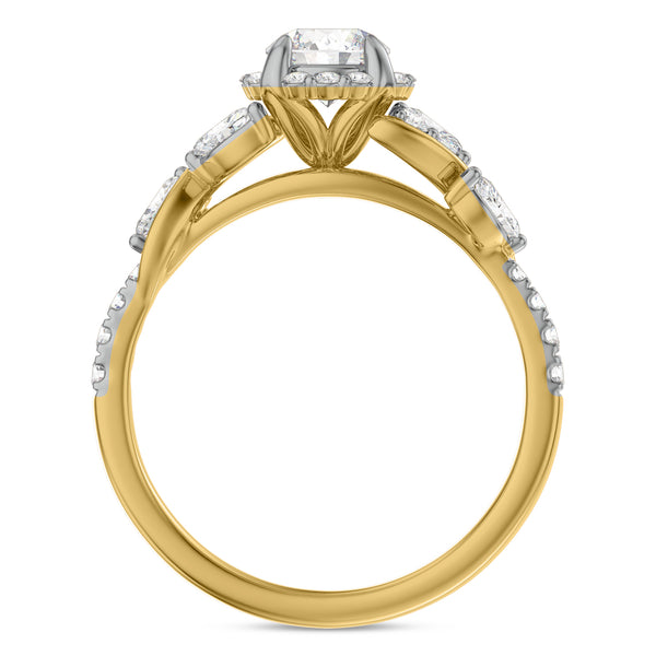 My Trio Rings Poul 1-1/6 CTW Lab Grown Diamond Round Solitaire Bridal Set in 10KT Yellow Gold