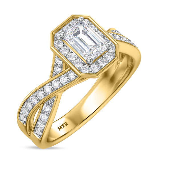 My Trio Rings Georgie 1-2/3 CTW Lab Grown Diamond Emerald Solitaire Bridal Set in 10KT Yellow Gold