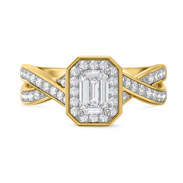 My Trio Rings Georgie 1-2/3 CTW Lab Grown Diamond Emerald Solitaire Bridal Set in 10KT Yellow Gold