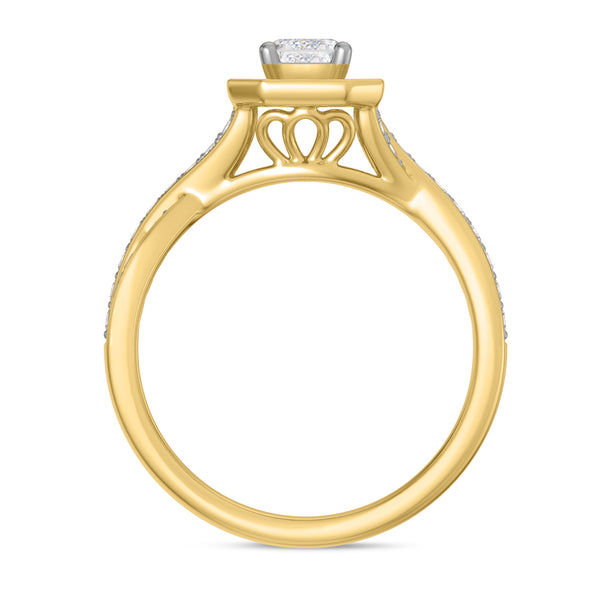 My Trio Rings Georgie 1-2/3 CTW Lab Grown Diamond Emerald Solitaire Bridal Set in 10KT Yellow Gold