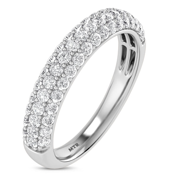 My Trio Rings Jiles 1-1/2 CTW Lab Grown Diamond Wedding Band Set in 10KT White Gold