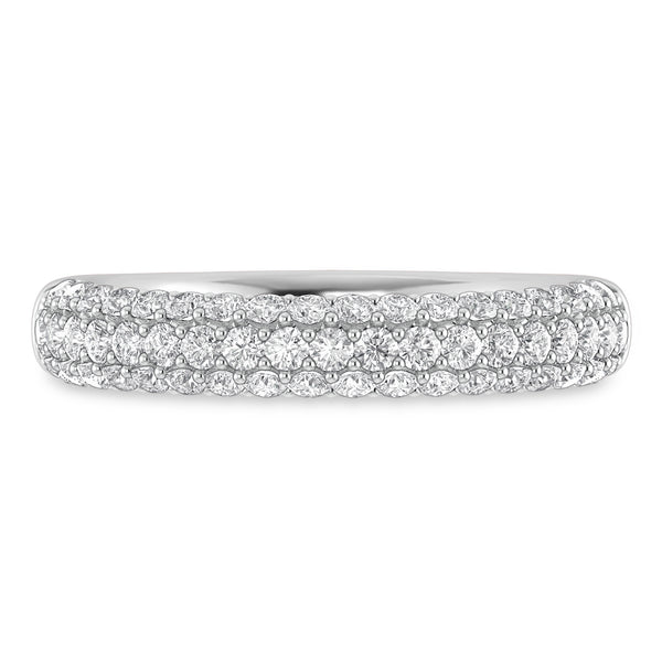 My Trio Rings Jiles 1-1/2 CTW Lab Grown Diamond Wedding Band Set in 10KT White Gold