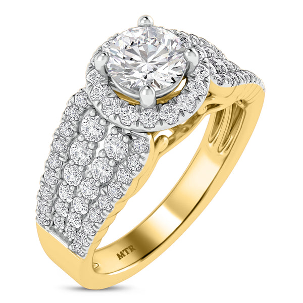 My Trio Rings Amado 3-1/10 CTW Lab Grown Diamond Round Solitaire Trio Set in 10KT Yellow Gold