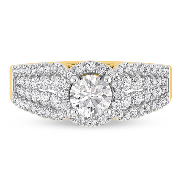 My Trio Rings Amado 3-1/10 CTW Lab Grown Diamond Round Solitaire Trio Set in 10KT Yellow Gold