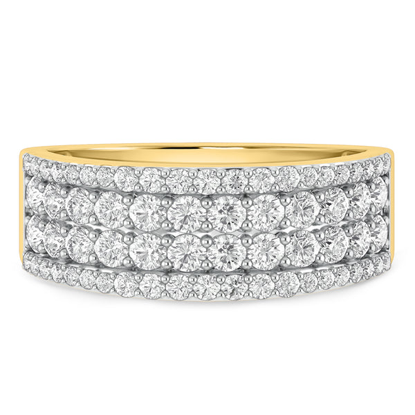 My Trio Rings Amado 3-1/10 CTW Lab Grown Diamond Round Solitaire Trio Set in 10KT Yellow Gold