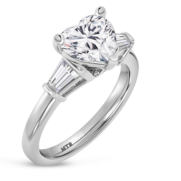My Trio Rings Canna 2-3/4 CTW Lab Grown Diamond Heart Solitaire Bridal Set in 10KT White Gold