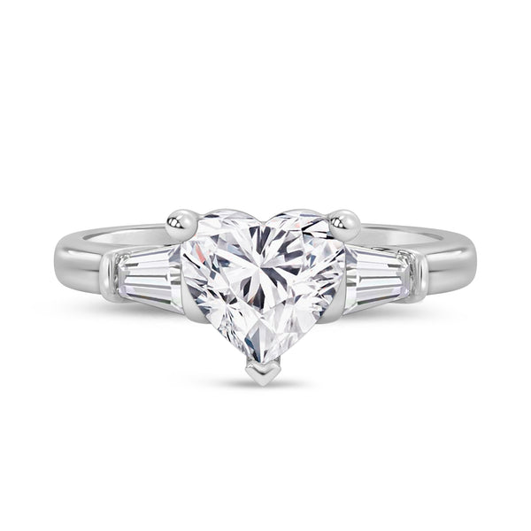 My Trio Rings Canna 2-3/4 CTW Lab Grown Diamond Heart Solitaire Bridal Set in 10KT White Gold