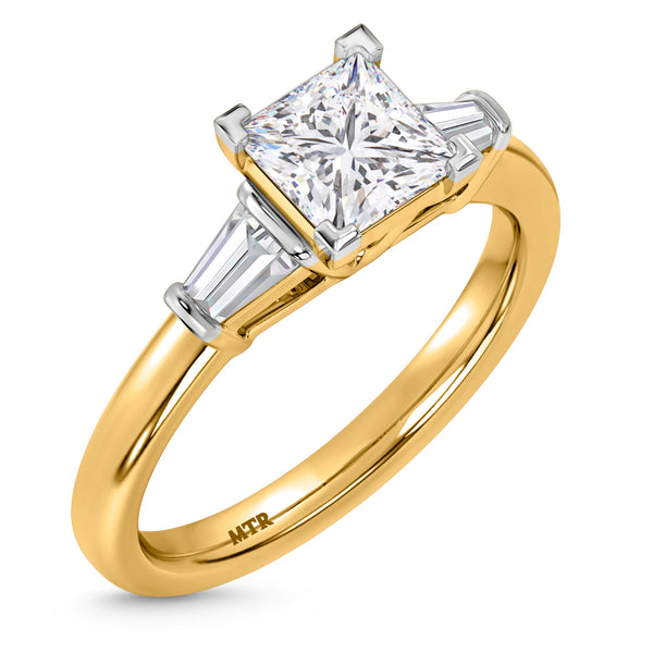 My Trio Rings Canna 1-1/2 CTW Lab Grown Diamond Princess Solitaire Bridal Set in 10KT Yellow Gold