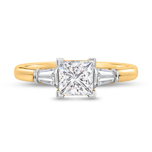 My Trio Rings Canna 1-1/2 CTW Lab Grown Diamond Princess Solitaire Bridal Set in 10KT Yellow Gold