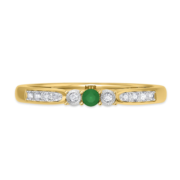 My Trio Rings Hana 2/3 CTW Emerald and Diamond Matching Bridal Ring Set 10KT Yellow Gold