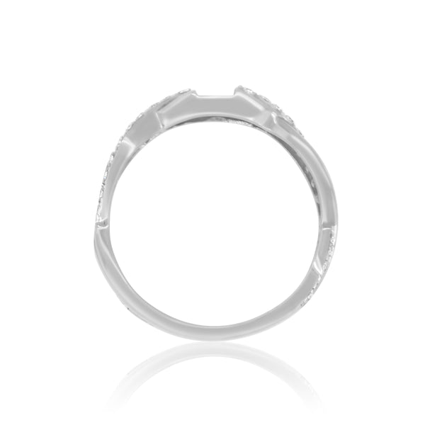 My Trio Rings Rehana 3/8 CTW Black Diamond (Treated) Round Solitaire Bridal Set in 10KT White Gold